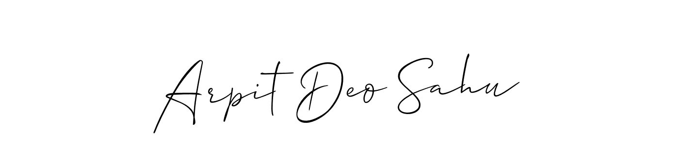 Make a beautiful signature design for name Arpit Deo Sahu. With this signature (Allison_Script) style, you can create a handwritten signature for free. Arpit Deo Sahu signature style 2 images and pictures png