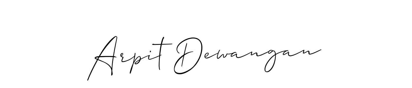 You should practise on your own different ways (Allison_Script) to write your name (Arpit Dewangan) in signature. don't let someone else do it for you. Arpit Dewangan signature style 2 images and pictures png