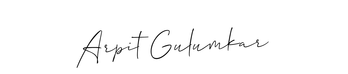 Arpit Gulumkar stylish signature style. Best Handwritten Sign (Allison_Script) for my name. Handwritten Signature Collection Ideas for my name Arpit Gulumkar. Arpit Gulumkar signature style 2 images and pictures png