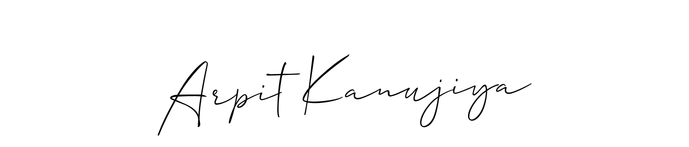 How to make Arpit Kanujiya signature? Allison_Script is a professional autograph style. Create handwritten signature for Arpit Kanujiya name. Arpit Kanujiya signature style 2 images and pictures png