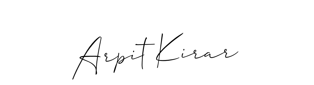 It looks lik you need a new signature style for name Arpit Kirar. Design unique handwritten (Allison_Script) signature with our free signature maker in just a few clicks. Arpit Kirar signature style 2 images and pictures png