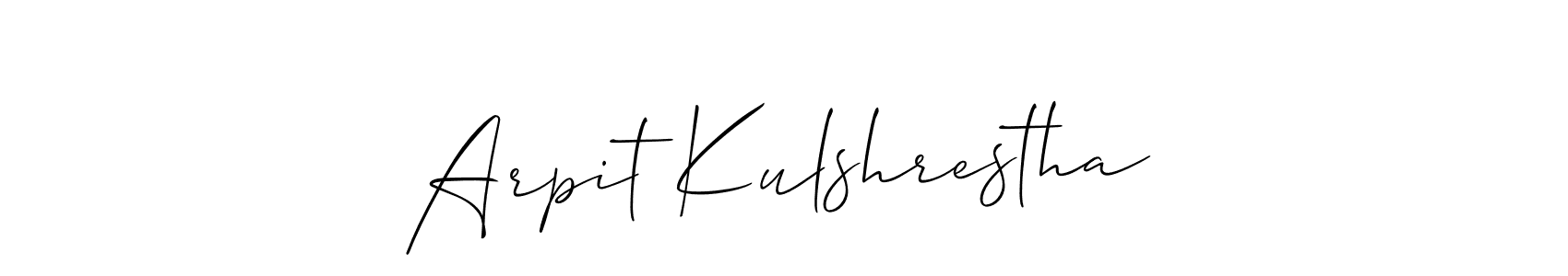 How to make Arpit Kulshrestha signature? Allison_Script is a professional autograph style. Create handwritten signature for Arpit Kulshrestha name. Arpit Kulshrestha signature style 2 images and pictures png