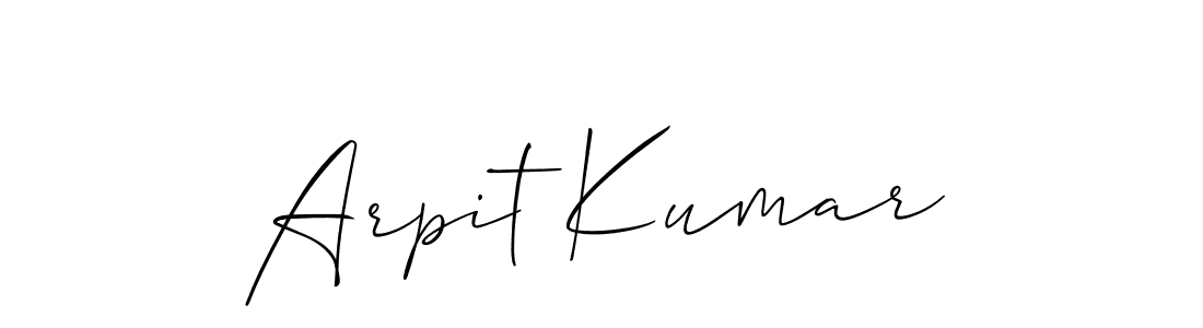 It looks lik you need a new signature style for name Arpit Kumar. Design unique handwritten (Allison_Script) signature with our free signature maker in just a few clicks. Arpit Kumar signature style 2 images and pictures png