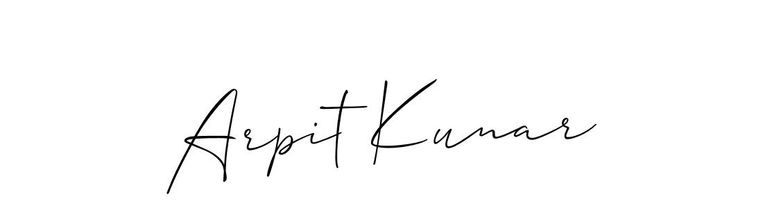How to make Arpit Kunar signature? Allison_Script is a professional autograph style. Create handwritten signature for Arpit Kunar name. Arpit Kunar signature style 2 images and pictures png
