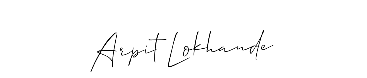 Arpit Lokhande stylish signature style. Best Handwritten Sign (Allison_Script) for my name. Handwritten Signature Collection Ideas for my name Arpit Lokhande. Arpit Lokhande signature style 2 images and pictures png