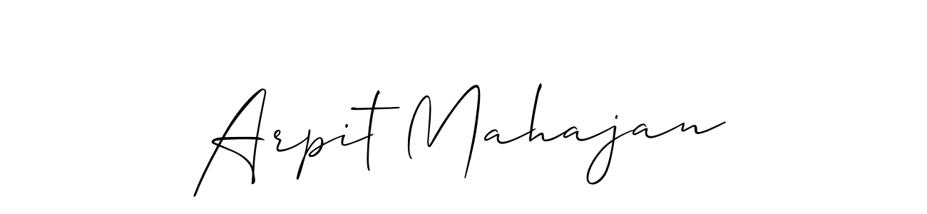 Make a beautiful signature design for name Arpit Mahajan. With this signature (Allison_Script) style, you can create a handwritten signature for free. Arpit Mahajan signature style 2 images and pictures png