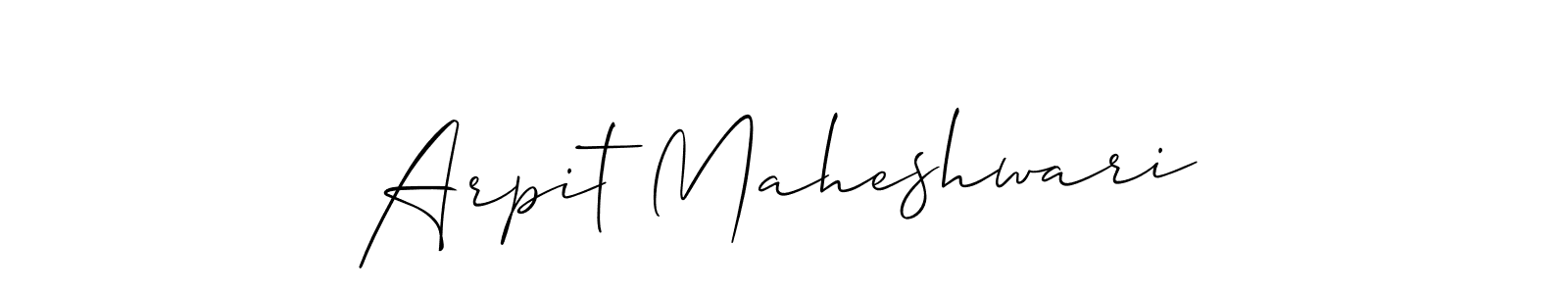 Also we have Arpit Maheshwari name is the best signature style. Create professional handwritten signature collection using Allison_Script autograph style. Arpit Maheshwari signature style 2 images and pictures png