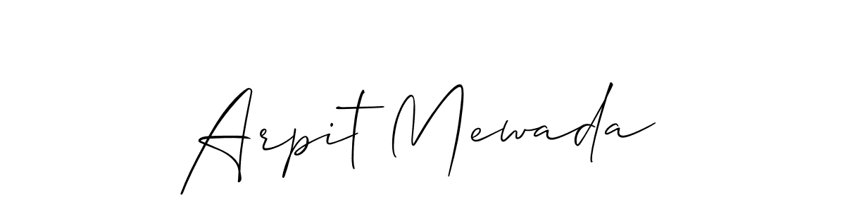 How to make Arpit Mewada signature? Allison_Script is a professional autograph style. Create handwritten signature for Arpit Mewada name. Arpit Mewada signature style 2 images and pictures png