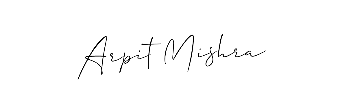 The best way (Allison_Script) to make a short signature is to pick only two or three words in your name. The name Arpit Mishra include a total of six letters. For converting this name. Arpit Mishra signature style 2 images and pictures png