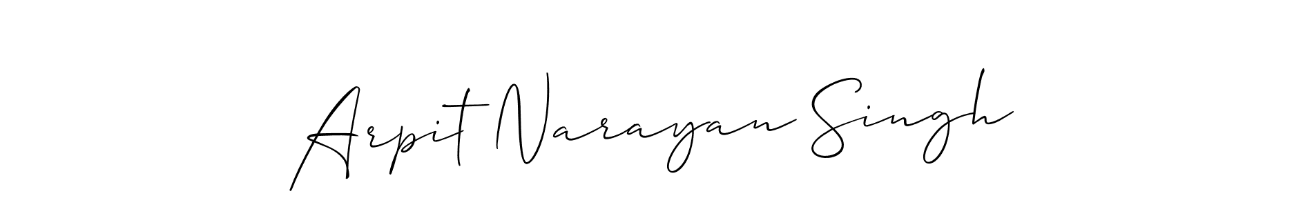 Also we have Arpit Narayan Singh name is the best signature style. Create professional handwritten signature collection using Allison_Script autograph style. Arpit Narayan Singh signature style 2 images and pictures png