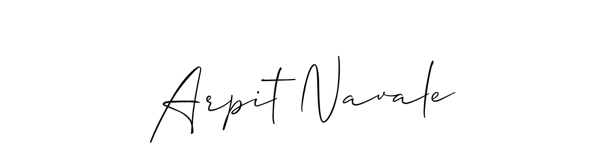 Allison_Script is a professional signature style that is perfect for those who want to add a touch of class to their signature. It is also a great choice for those who want to make their signature more unique. Get Arpit Navale name to fancy signature for free. Arpit Navale signature style 2 images and pictures png