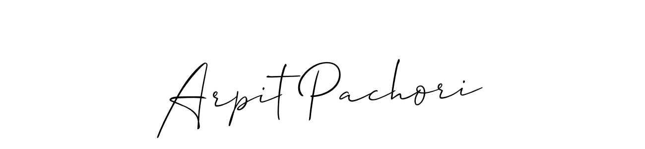 Arpit Pachori stylish signature style. Best Handwritten Sign (Allison_Script) for my name. Handwritten Signature Collection Ideas for my name Arpit Pachori. Arpit Pachori signature style 2 images and pictures png