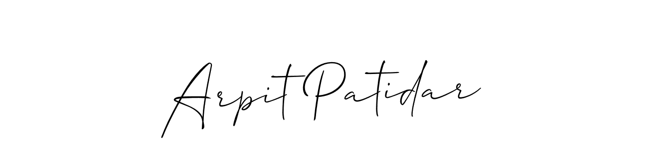 Allison_Script is a professional signature style that is perfect for those who want to add a touch of class to their signature. It is also a great choice for those who want to make their signature more unique. Get Arpit Patidar name to fancy signature for free. Arpit Patidar signature style 2 images and pictures png