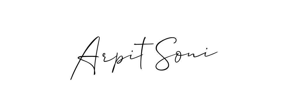 How to make Arpit Soni signature? Allison_Script is a professional autograph style. Create handwritten signature for Arpit Soni name. Arpit Soni signature style 2 images and pictures png