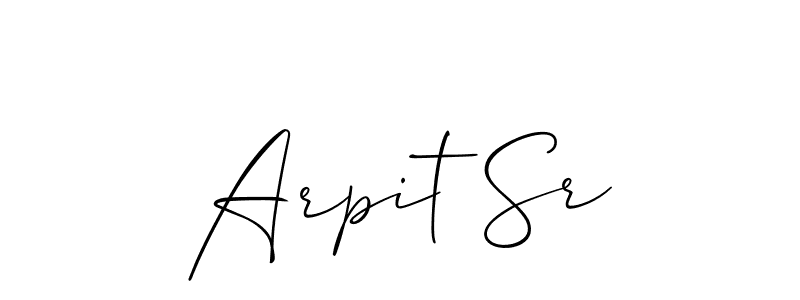 Create a beautiful signature design for name Arpit Sr. With this signature (Allison_Script) fonts, you can make a handwritten signature for free. Arpit Sr signature style 2 images and pictures png