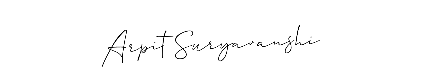 Also we have Arpit Suryavanshi name is the best signature style. Create professional handwritten signature collection using Allison_Script autograph style. Arpit Suryavanshi signature style 2 images and pictures png