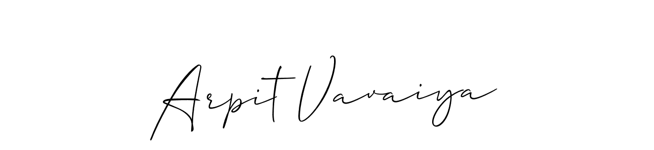 How to make Arpit Vavaiya name signature. Use Allison_Script style for creating short signs online. This is the latest handwritten sign. Arpit Vavaiya signature style 2 images and pictures png