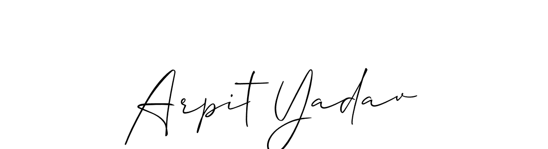 You should practise on your own different ways (Allison_Script) to write your name (Arpit Yadav) in signature. don't let someone else do it for you. Arpit Yadav signature style 2 images and pictures png