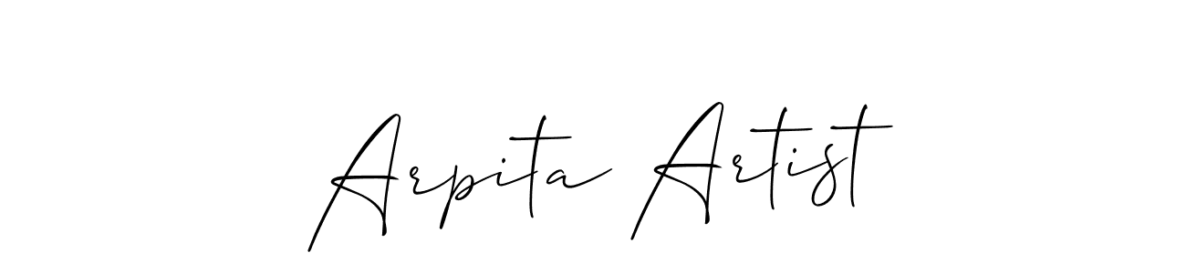 Make a beautiful signature design for name Arpita Artist. With this signature (Allison_Script) style, you can create a handwritten signature for free. Arpita Artist signature style 2 images and pictures png