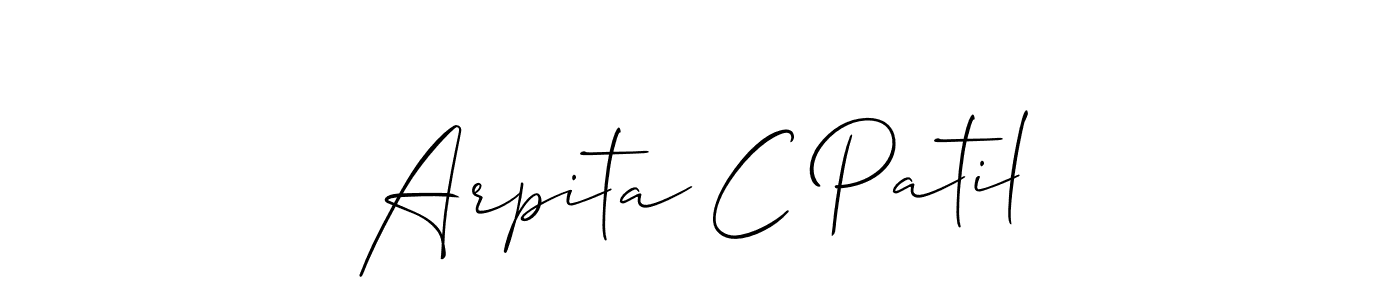 Make a beautiful signature design for name Arpita C Patil. With this signature (Allison_Script) style, you can create a handwritten signature for free. Arpita C Patil signature style 2 images and pictures png