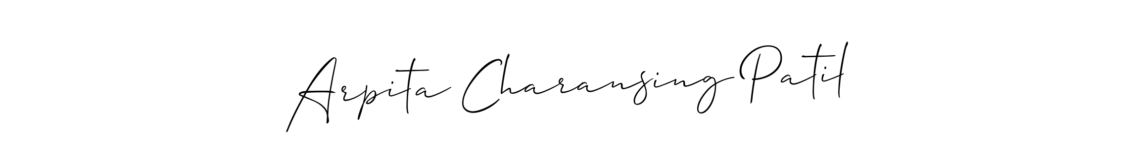 Also You can easily find your signature by using the search form. We will create Arpita Charansing Patil name handwritten signature images for you free of cost using Allison_Script sign style. Arpita Charansing Patil signature style 2 images and pictures png