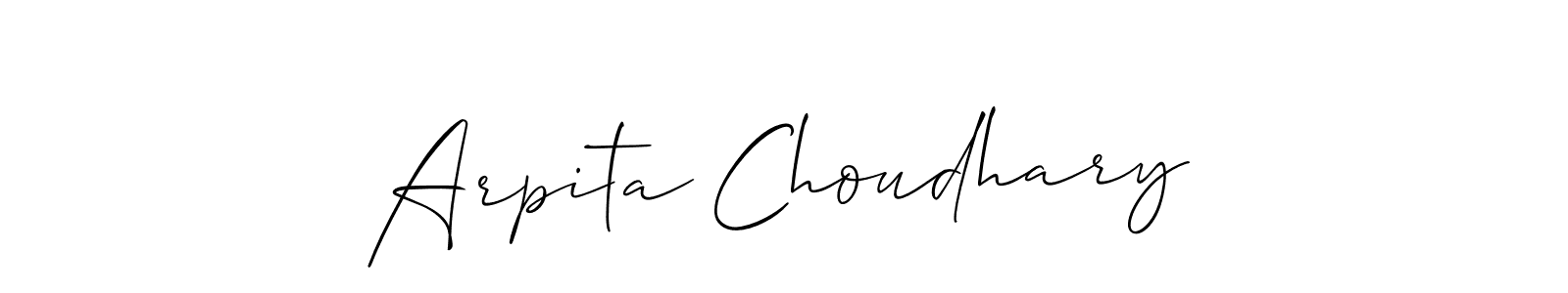 Similarly Allison_Script is the best handwritten signature design. Signature creator online .You can use it as an online autograph creator for name Arpita Choudhary. Arpita Choudhary signature style 2 images and pictures png