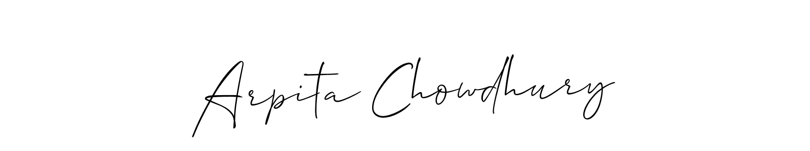 Create a beautiful signature design for name Arpita Chowdhury. With this signature (Allison_Script) fonts, you can make a handwritten signature for free. Arpita Chowdhury signature style 2 images and pictures png