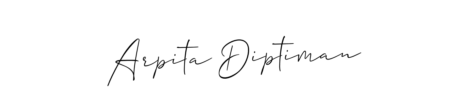 How to make Arpita Diptiman signature? Allison_Script is a professional autograph style. Create handwritten signature for Arpita Diptiman name. Arpita Diptiman signature style 2 images and pictures png