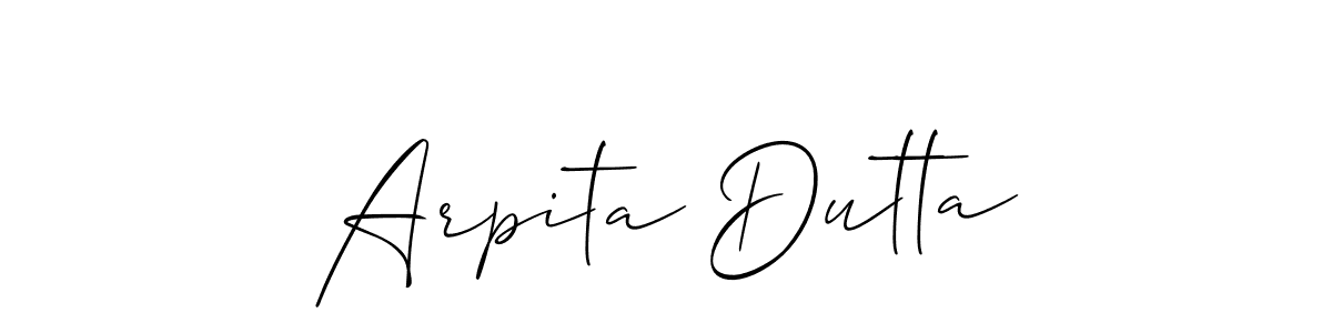 It looks lik you need a new signature style for name Arpita Dutta. Design unique handwritten (Allison_Script) signature with our free signature maker in just a few clicks. Arpita Dutta signature style 2 images and pictures png