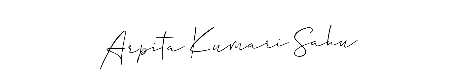 You should practise on your own different ways (Allison_Script) to write your name (Arpita Kumari Sahu) in signature. don't let someone else do it for you. Arpita Kumari Sahu signature style 2 images and pictures png