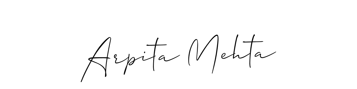Design your own signature with our free online signature maker. With this signature software, you can create a handwritten (Allison_Script) signature for name Arpita Mehta. Arpita Mehta signature style 2 images and pictures png