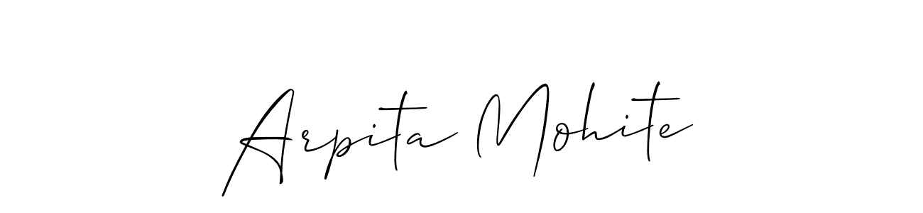 if you are searching for the best signature style for your name Arpita Mohite. so please give up your signature search. here we have designed multiple signature styles  using Allison_Script. Arpita Mohite signature style 2 images and pictures png