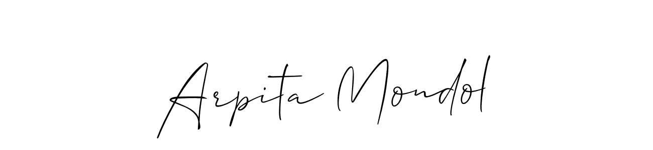 You should practise on your own different ways (Allison_Script) to write your name (Arpita Mondol) in signature. don't let someone else do it for you. Arpita Mondol signature style 2 images and pictures png