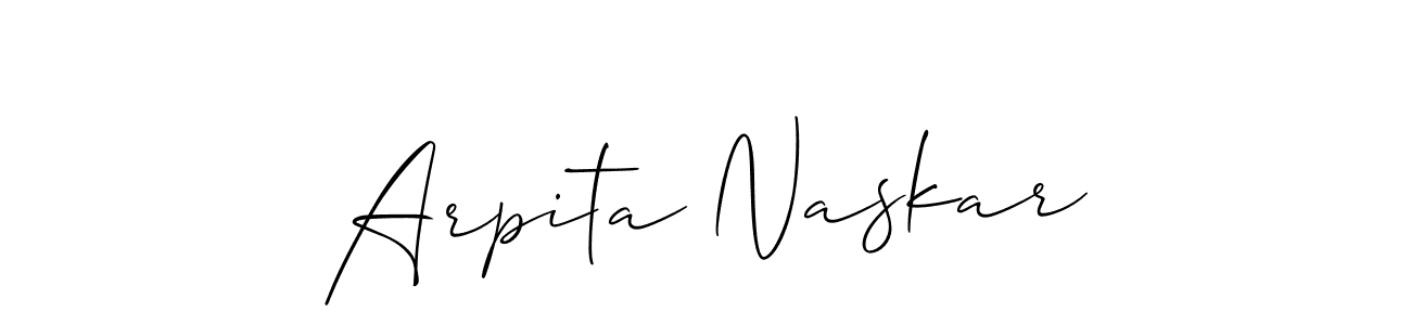 How to make Arpita Naskar name signature. Use Allison_Script style for creating short signs online. This is the latest handwritten sign. Arpita Naskar signature style 2 images and pictures png