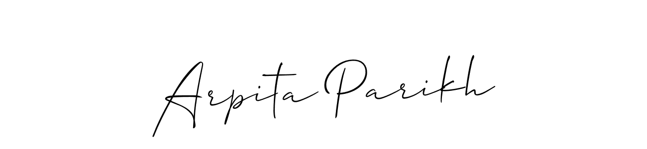 Also we have Arpita Parikh name is the best signature style. Create professional handwritten signature collection using Allison_Script autograph style. Arpita Parikh signature style 2 images and pictures png