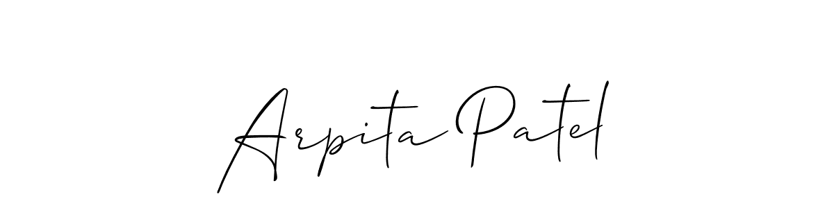 Arpita Patel stylish signature style. Best Handwritten Sign (Allison_Script) for my name. Handwritten Signature Collection Ideas for my name Arpita Patel. Arpita Patel signature style 2 images and pictures png