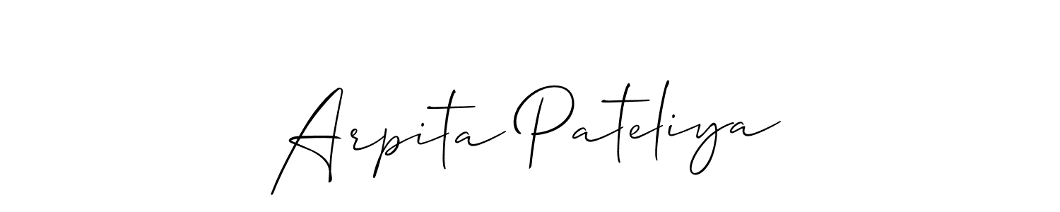 How to make Arpita Pateliya name signature. Use Allison_Script style for creating short signs online. This is the latest handwritten sign. Arpita Pateliya signature style 2 images and pictures png