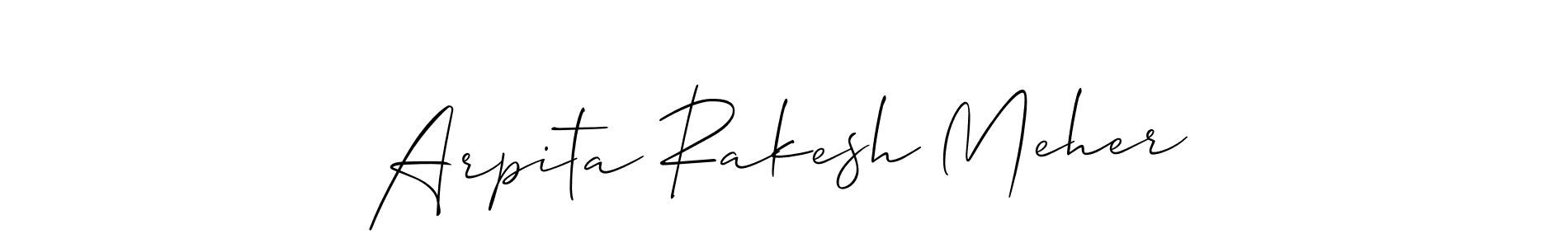 You should practise on your own different ways (Allison_Script) to write your name (Arpita Rakesh Meher) in signature. don't let someone else do it for you. Arpita Rakesh Meher signature style 2 images and pictures png