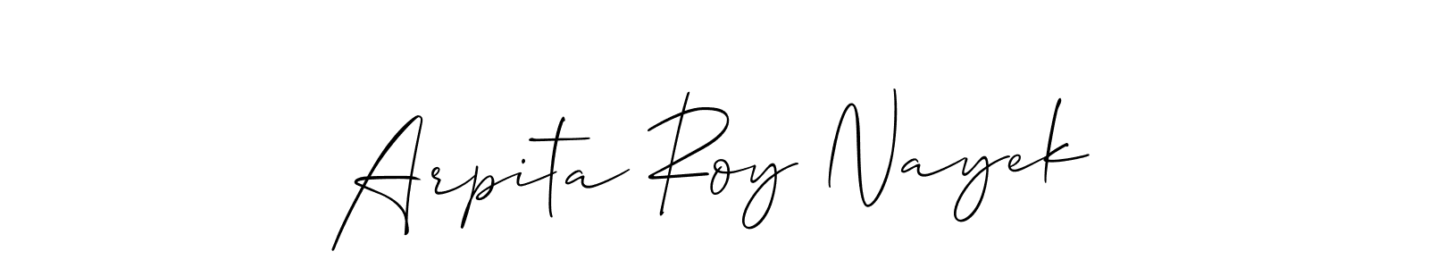 Design your own signature with our free online signature maker. With this signature software, you can create a handwritten (Allison_Script) signature for name Arpita Roy Nayek. Arpita Roy Nayek signature style 2 images and pictures png