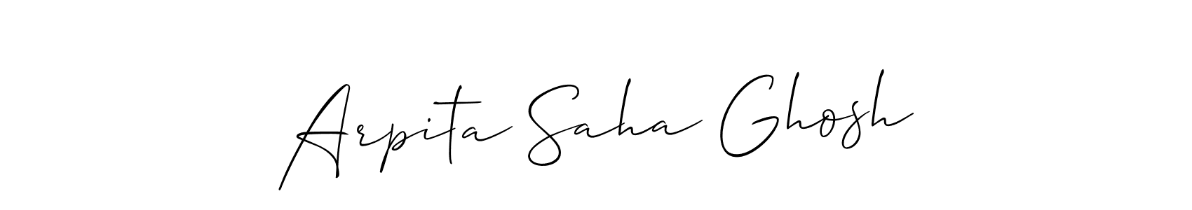 Allison_Script is a professional signature style that is perfect for those who want to add a touch of class to their signature. It is also a great choice for those who want to make their signature more unique. Get Arpita Saha Ghosh name to fancy signature for free. Arpita Saha Ghosh signature style 2 images and pictures png