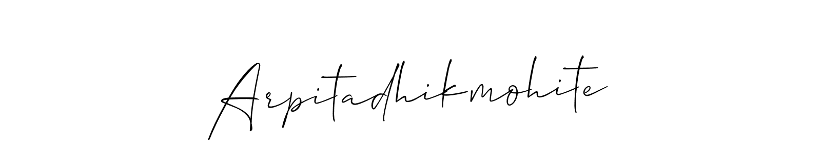 You should practise on your own different ways (Allison_Script) to write your name (Arpitadhikmohite) in signature. don't let someone else do it for you. Arpitadhikmohite signature style 2 images and pictures png