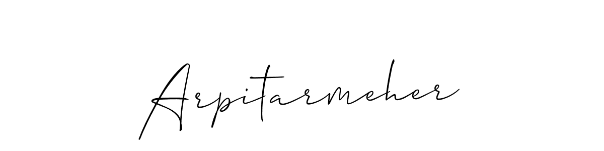 You should practise on your own different ways (Allison_Script) to write your name (Arpitarmeher) in signature. don't let someone else do it for you. Arpitarmeher signature style 2 images and pictures png