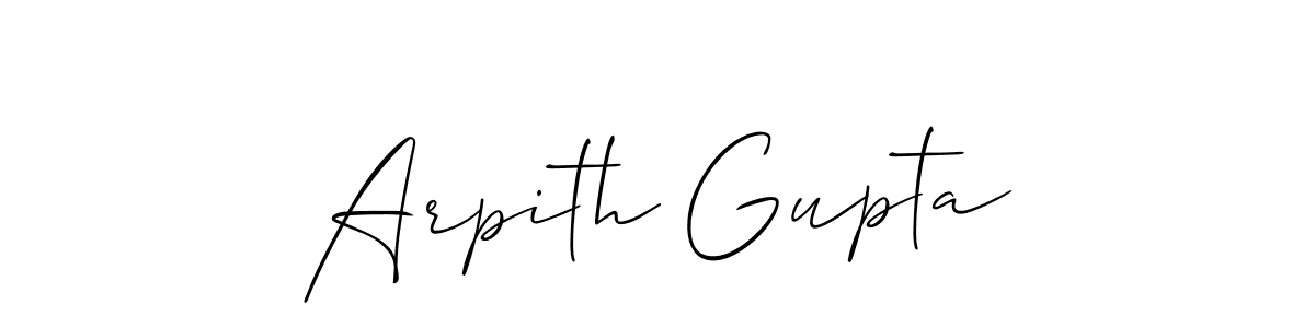 Create a beautiful signature design for name Arpith Gupta. With this signature (Allison_Script) fonts, you can make a handwritten signature for free. Arpith Gupta signature style 2 images and pictures png