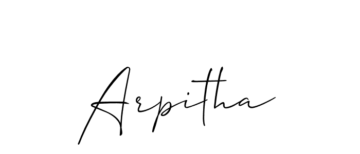 Also we have Arpitha name is the best signature style. Create professional handwritten signature collection using Allison_Script autograph style. Arpitha signature style 2 images and pictures png