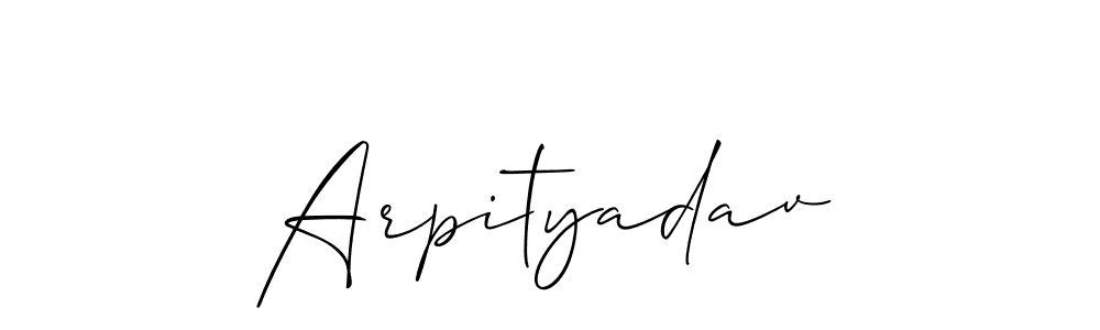 How to make Arpityadav name signature. Use Allison_Script style for creating short signs online. This is the latest handwritten sign. Arpityadav signature style 2 images and pictures png