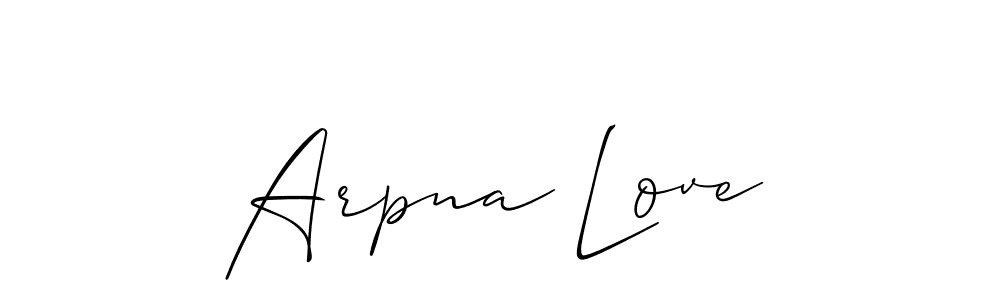 Arpna Love stylish signature style. Best Handwritten Sign (Allison_Script) for my name. Handwritten Signature Collection Ideas for my name Arpna Love. Arpna Love signature style 2 images and pictures png