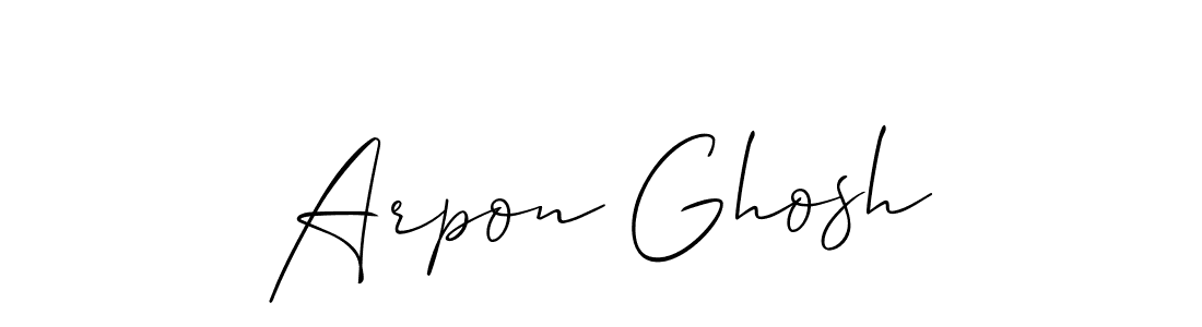 if you are searching for the best signature style for your name Arpon Ghosh. so please give up your signature search. here we have designed multiple signature styles  using Allison_Script. Arpon Ghosh signature style 2 images and pictures png
