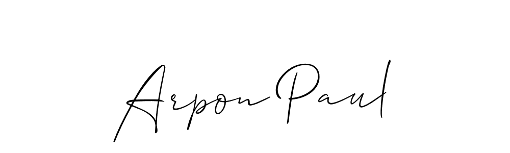 How to Draw Arpon Paul signature style? Allison_Script is a latest design signature styles for name Arpon Paul. Arpon Paul signature style 2 images and pictures png