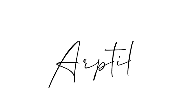 Create a beautiful signature design for name Arptil. With this signature (Allison_Script) fonts, you can make a handwritten signature for free. Arptil signature style 2 images and pictures png