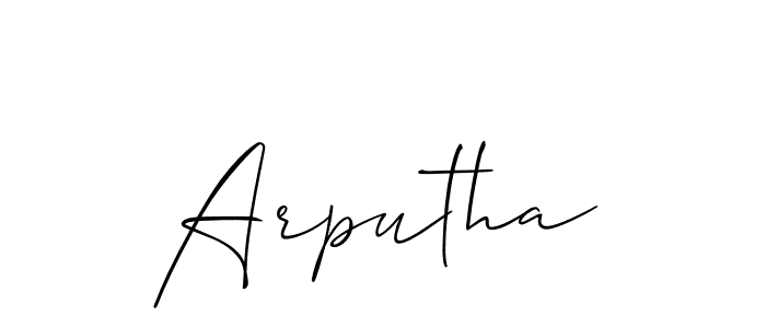 Also we have Arputha name is the best signature style. Create professional handwritten signature collection using Allison_Script autograph style. Arputha signature style 2 images and pictures png